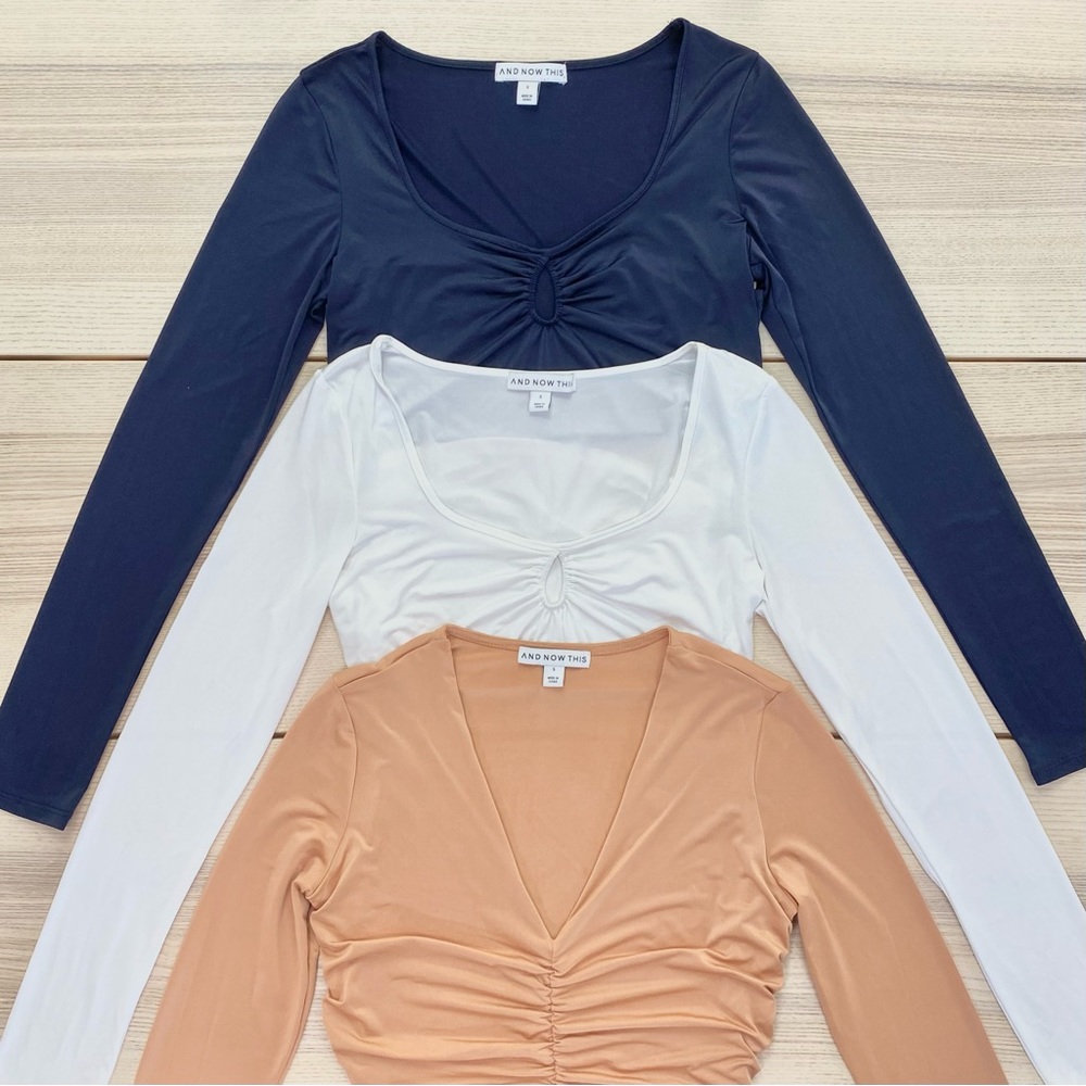 *3- Pack* Silky Stretch Long-Sleeve Top | Size Small